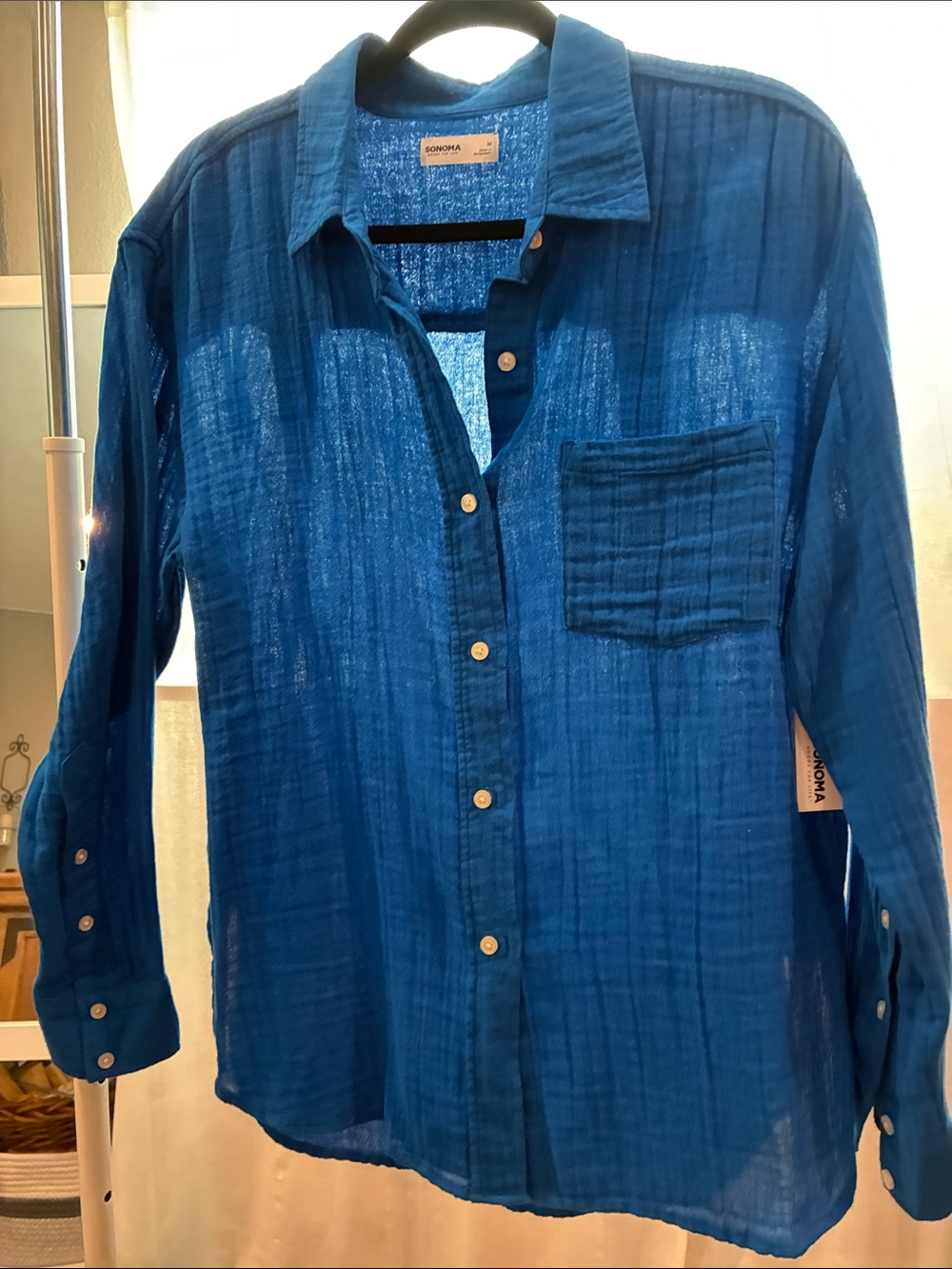 Sonoma woman’s Deep Blue Casual Button-Down Shirt